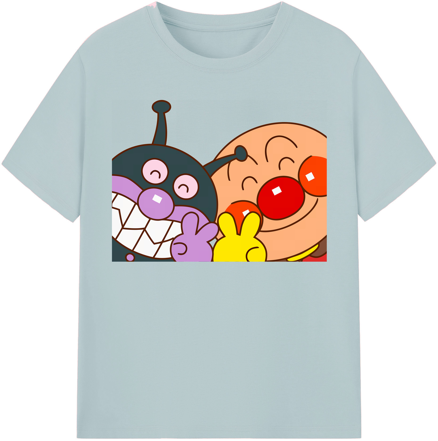 （画像用） アンパンマン Anpanman 綿100％半袖Tシャツ（フロントプリント）